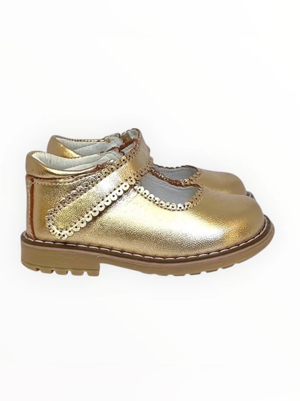 Gold Mary Jane Kids Shoes - Nomandino